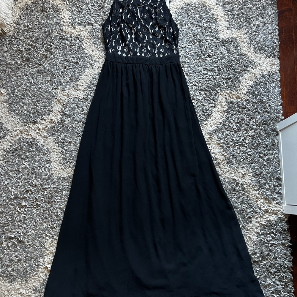 Haltered Lace Evening Dress